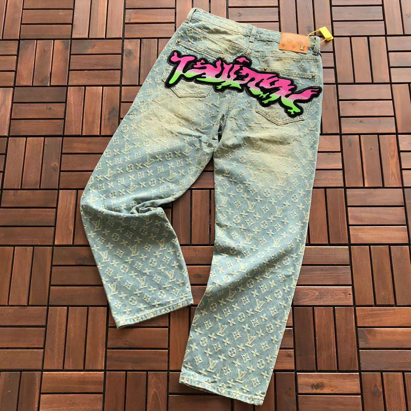 calça jeans louis vuitton baggy índigo