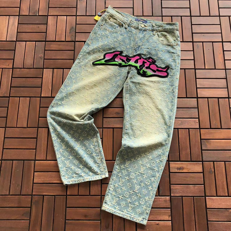 calça jeans louis vuitton baggy índigo